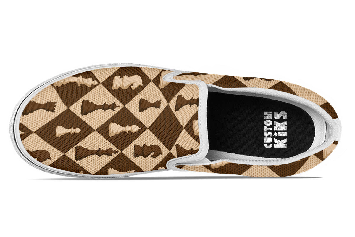Chess Sneakers: Checkerboard Pattern Slip On Sneakers