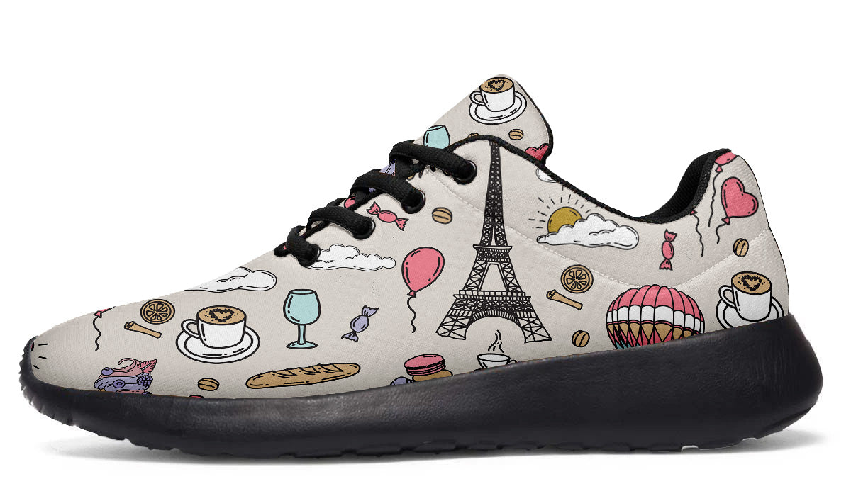 Paris Sneakers: Paris Icons Pattern Sport Shoes