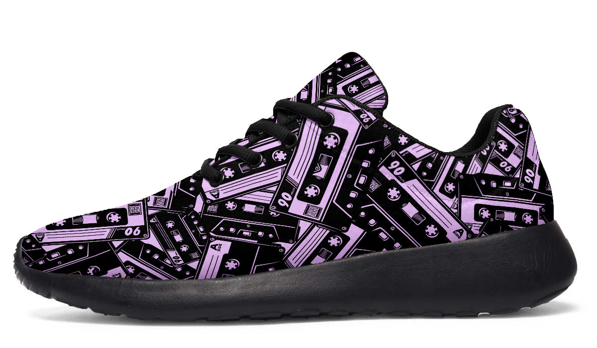 Cassette Sneakers: Cassette Tape Pattern Sport Shoes