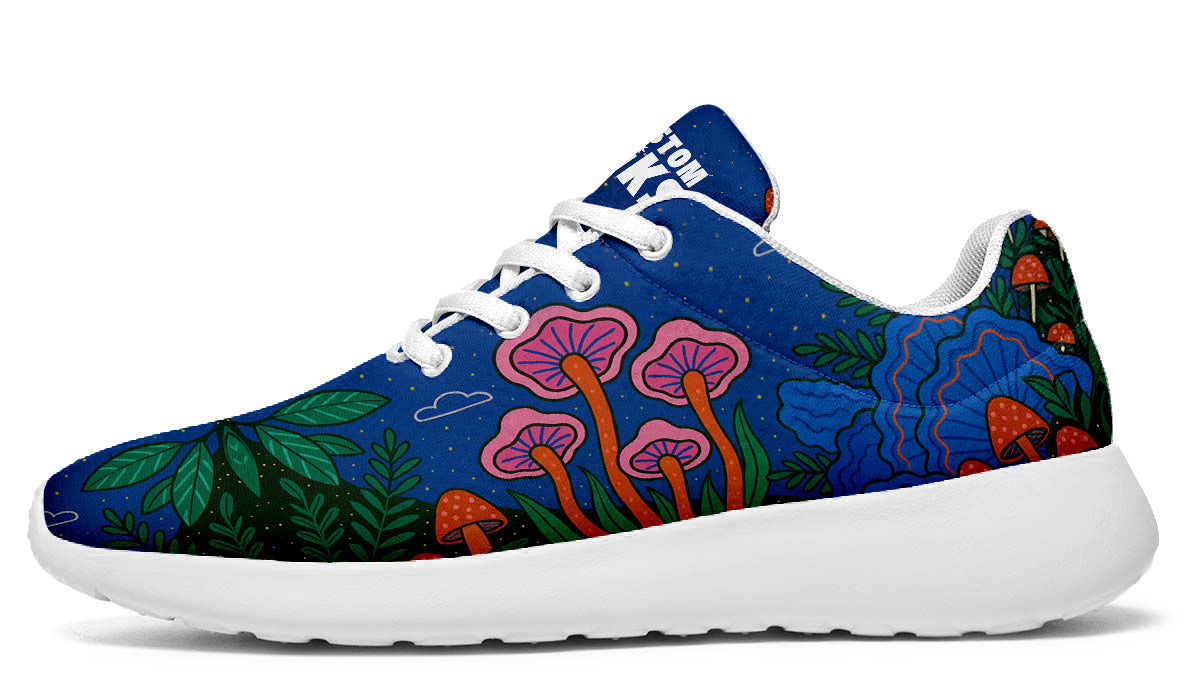 Fantasy Mushroom Sneakers: Colorful Mushroom Pattern Sport Shoes