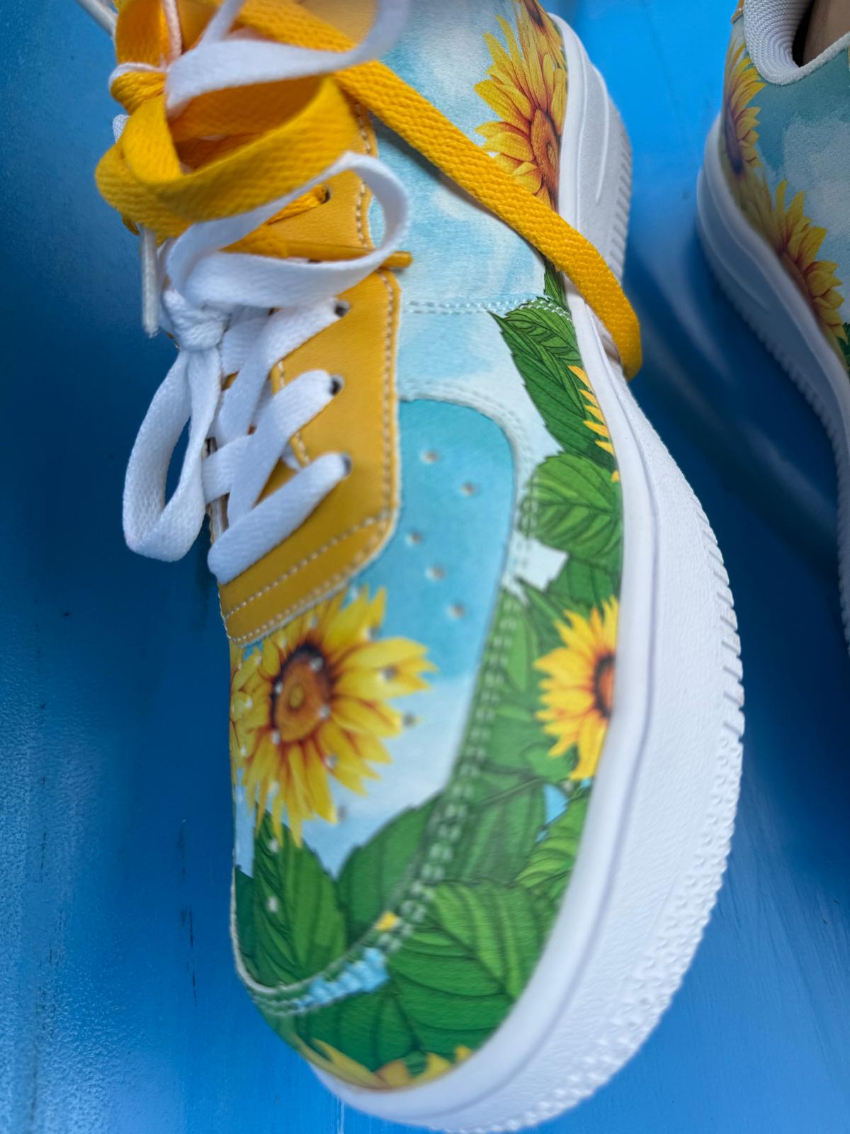 Floral Pattern Sneakers: Sunflower Court Sneakers