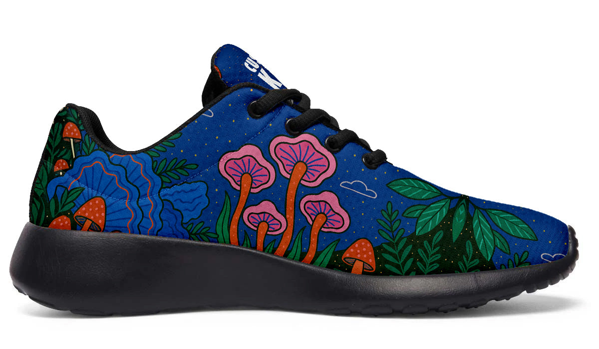Fantasy Mushroom Sneakers: Colorful Mushroom Pattern Sport Shoes