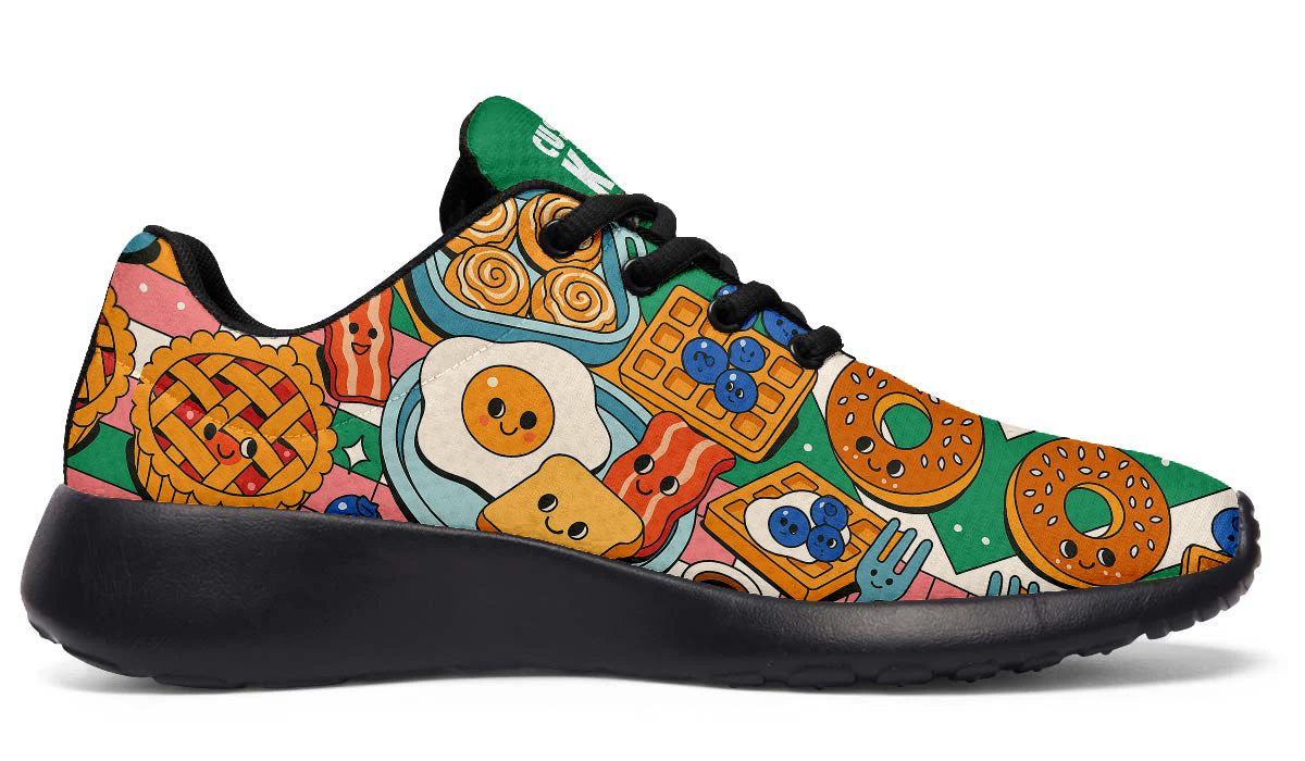 Breakfast Sneakers: Breakfast Illustration Sport Shoes