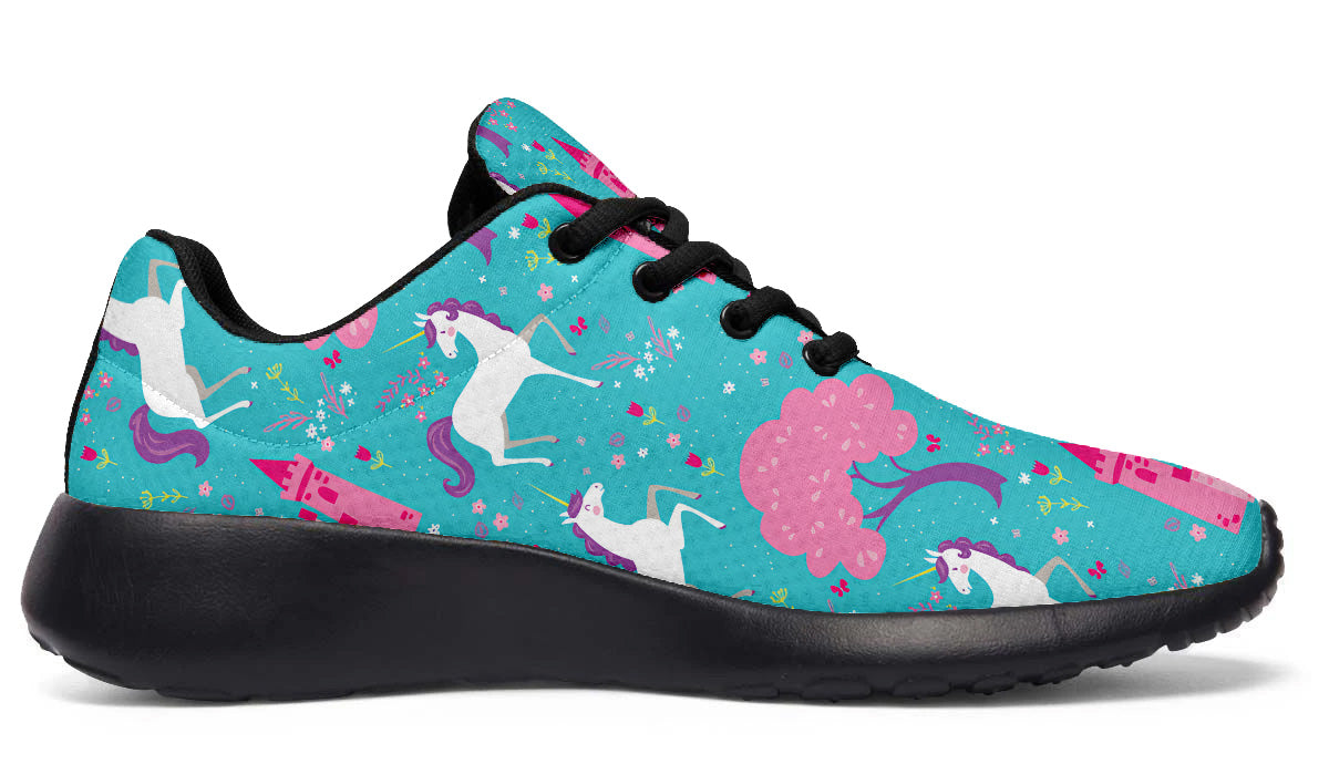 Fairytale Sneakers: Unicorn and Castle Pattern Sport Shoes