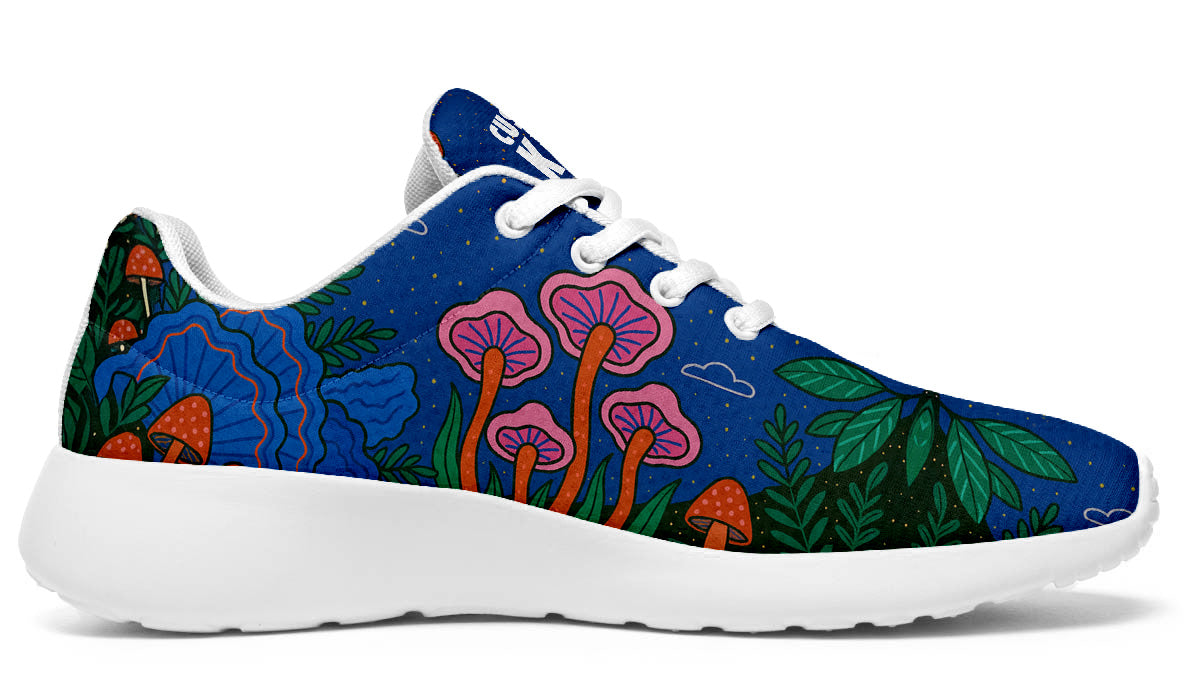 Fantasy Mushroom Sneakers: Colorful Mushroom Pattern Sport Shoes