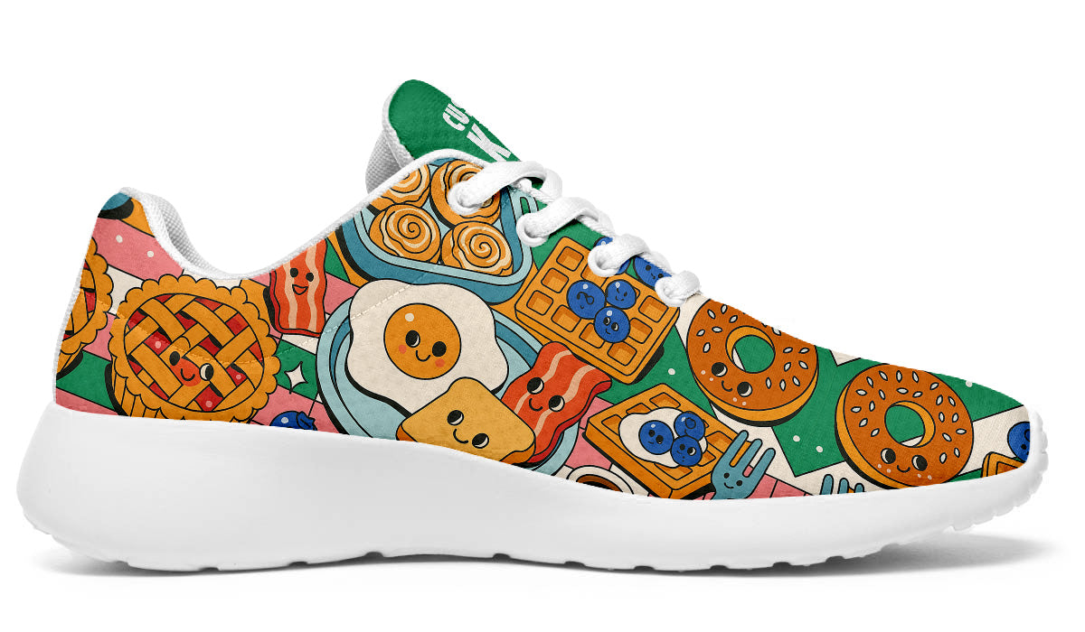 Breakfast Sneakers: Breakfast Illustration Sport Shoes