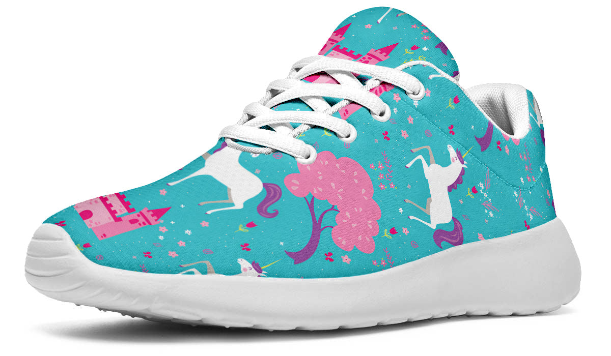 Fairytale Sneakers: Unicorn and Castle Pattern Sport Shoes