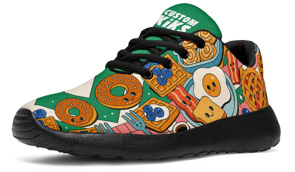Breakfast Sneakers: Breakfast Illustration Sport Shoes