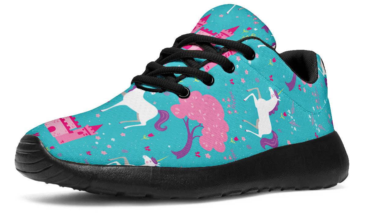 Fairytale Sneakers: Unicorn and Castle Pattern Sport Shoes