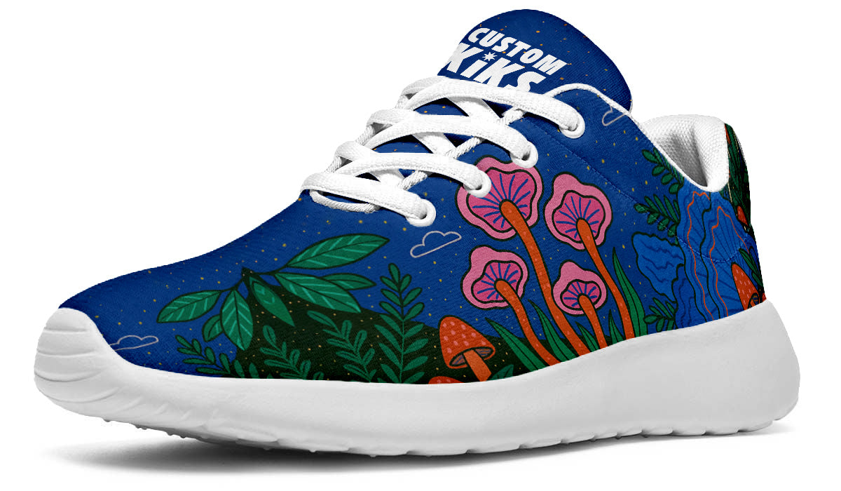 Fantasy Mushroom Sneakers: Colorful Mushroom Pattern Sport Shoes