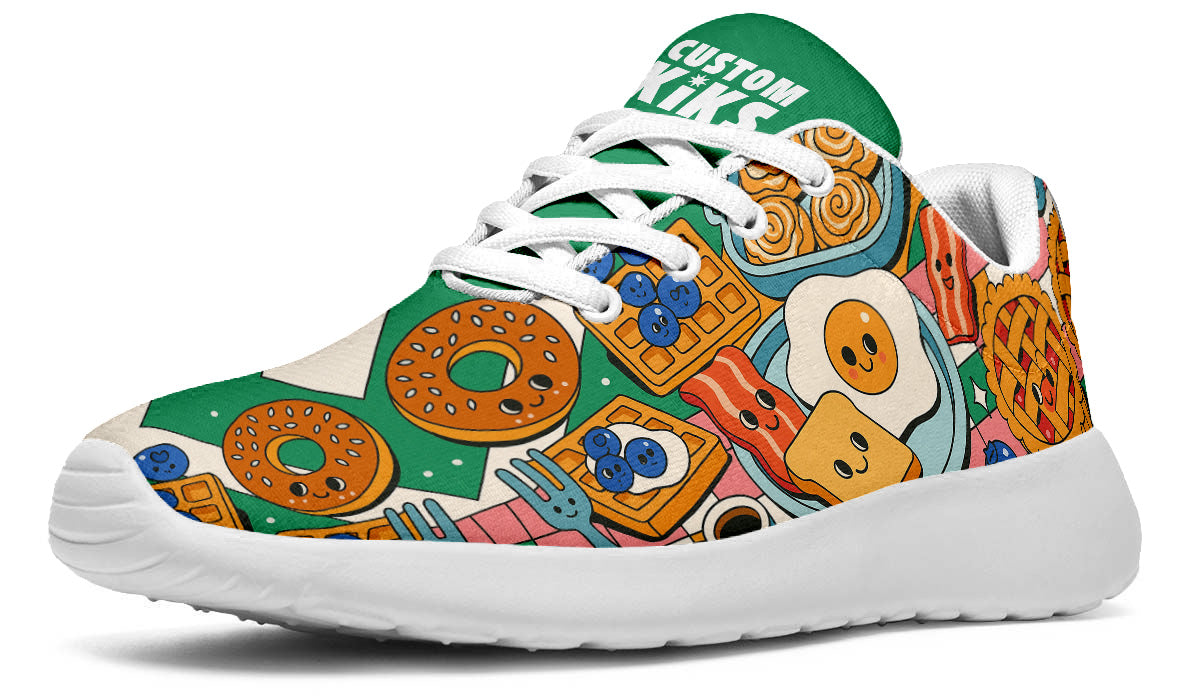 Breakfast Sneakers: Breakfast Illustration Sport Shoes