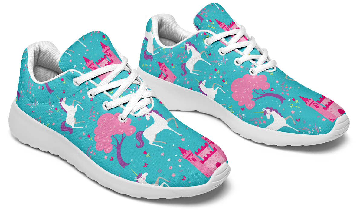 Fairytale Sneakers: Unicorn and Castle Pattern Sport Shoes
