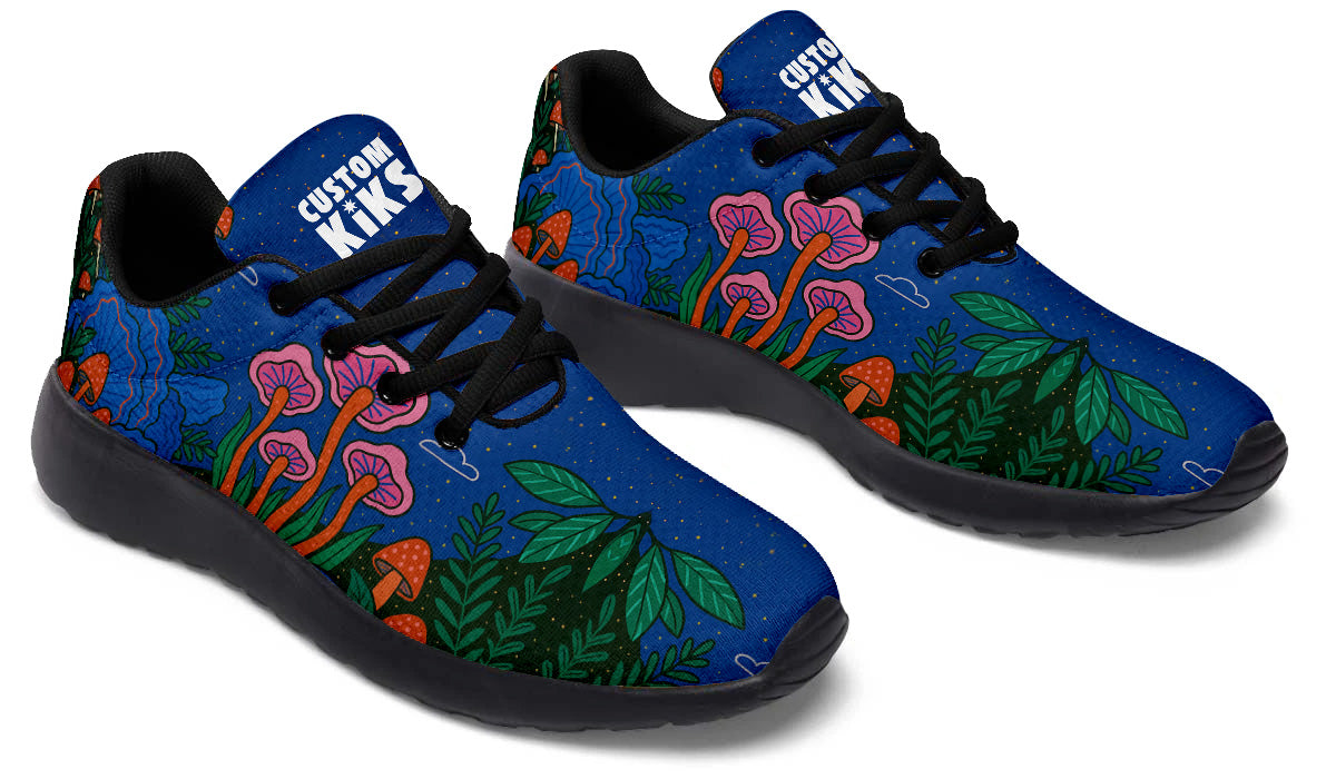 Fantasy Mushroom Sneakers: Colorful Mushroom Pattern Sport Shoes