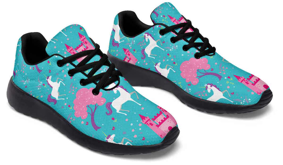 Fairytale Sneakers: Unicorn and Castle Pattern Sport Shoes