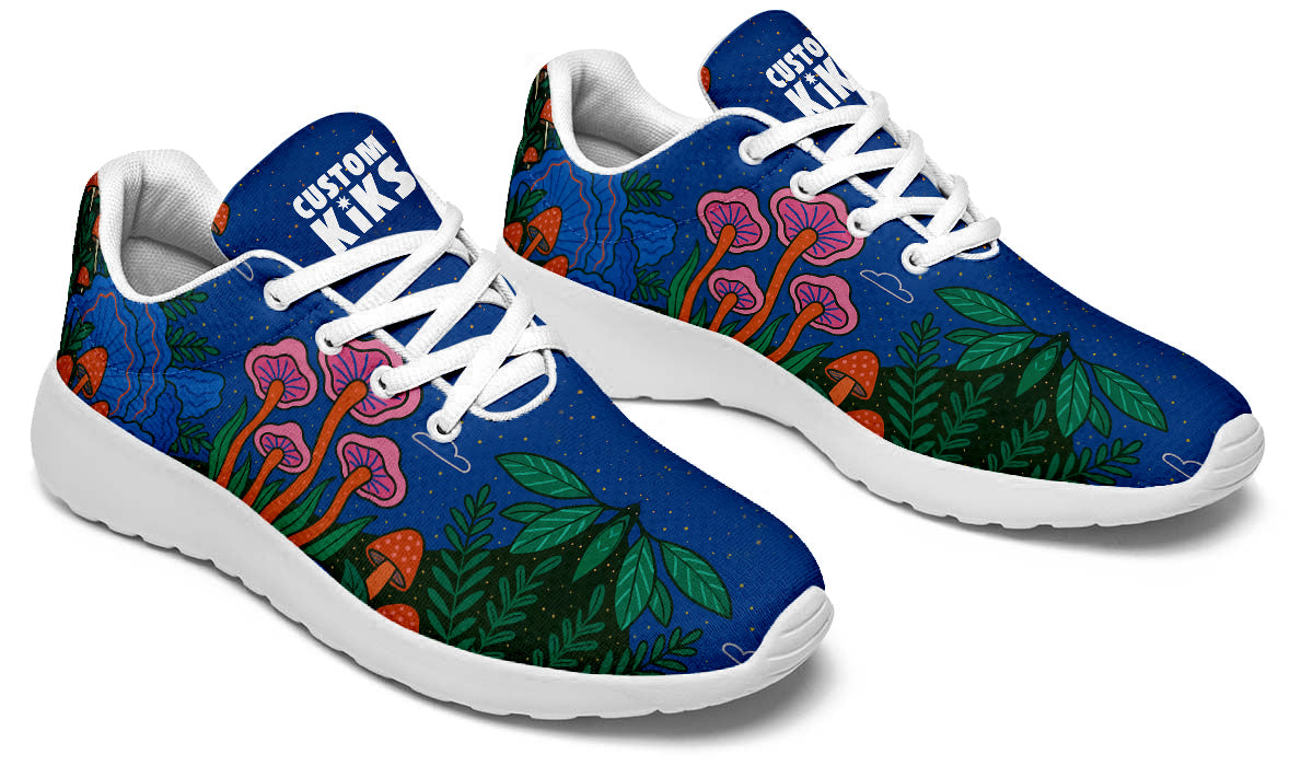 Fantasy Mushroom Sneakers: Colorful Mushroom Pattern Sport Shoes