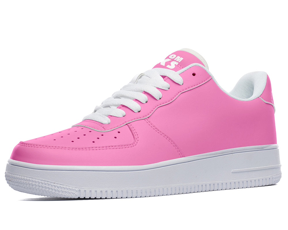 Hot Pink Sneakers: Solid Hot Pink Court Sneakers