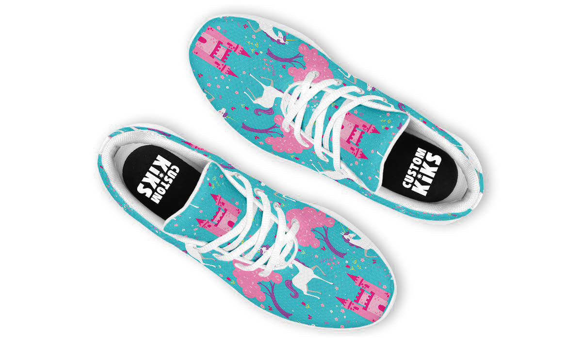 Fairytale Sneakers: Unicorn and Castle Pattern Sport Shoes