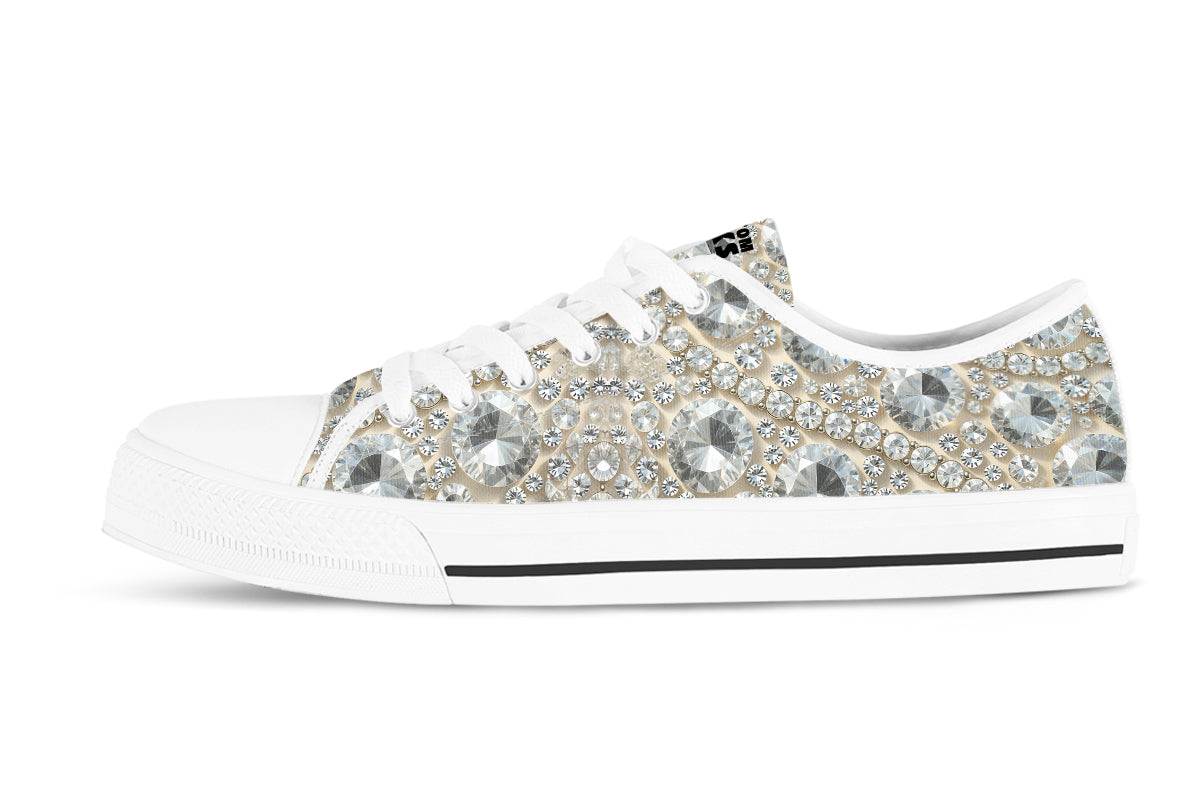 Diamond Sneakers: Diamond Pattern Low Top Sneakers
