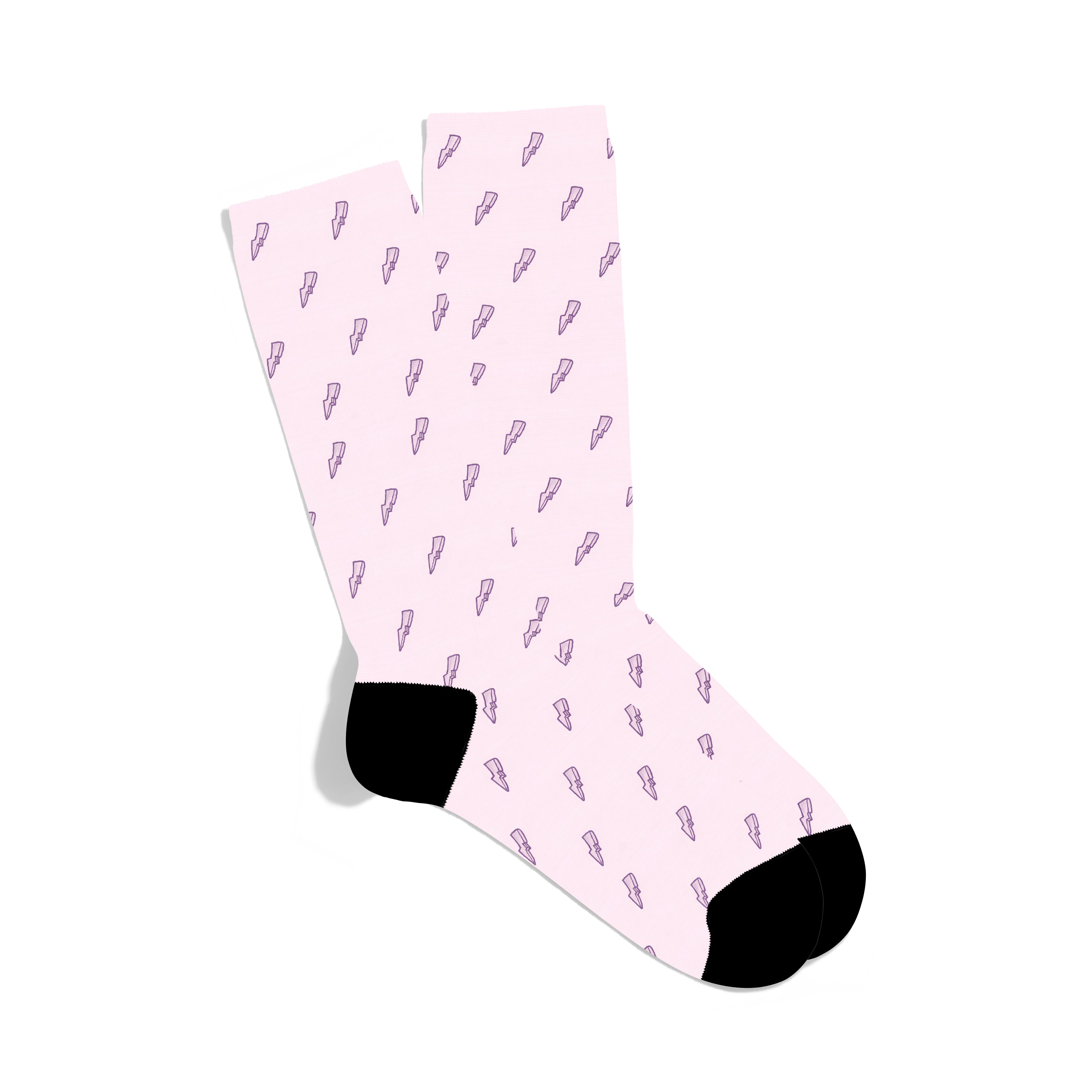 Pink Lightning Bolt Socks