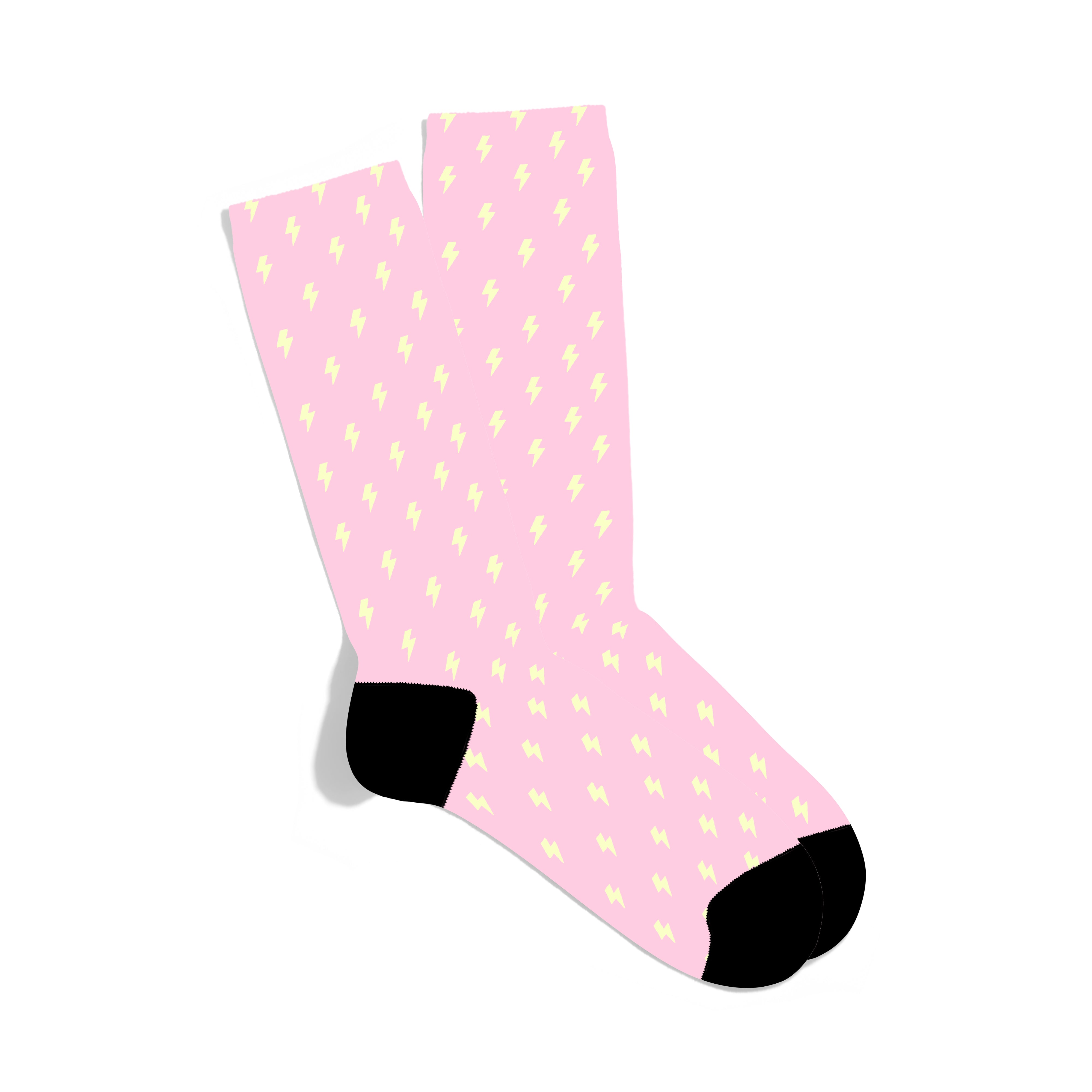 Yellow Lightning Bolt Socks