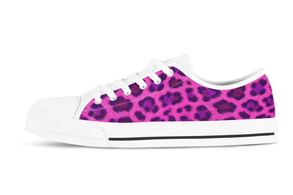 Leopard Print Sneakers: Leopard Print Pattern Low Top Sneakers