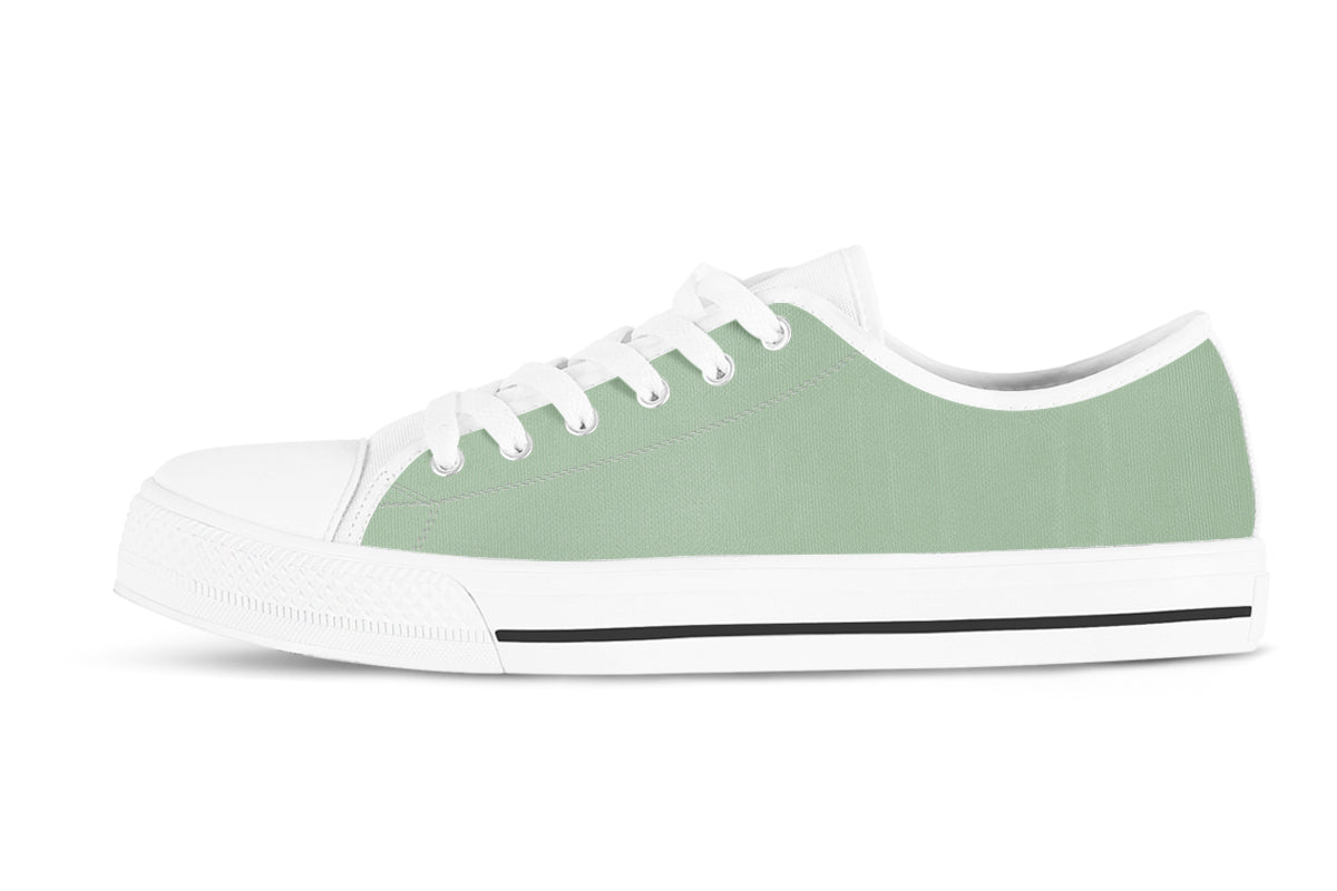 Sage Green Sneakers: Solid Sage Green Low Top Sneakers