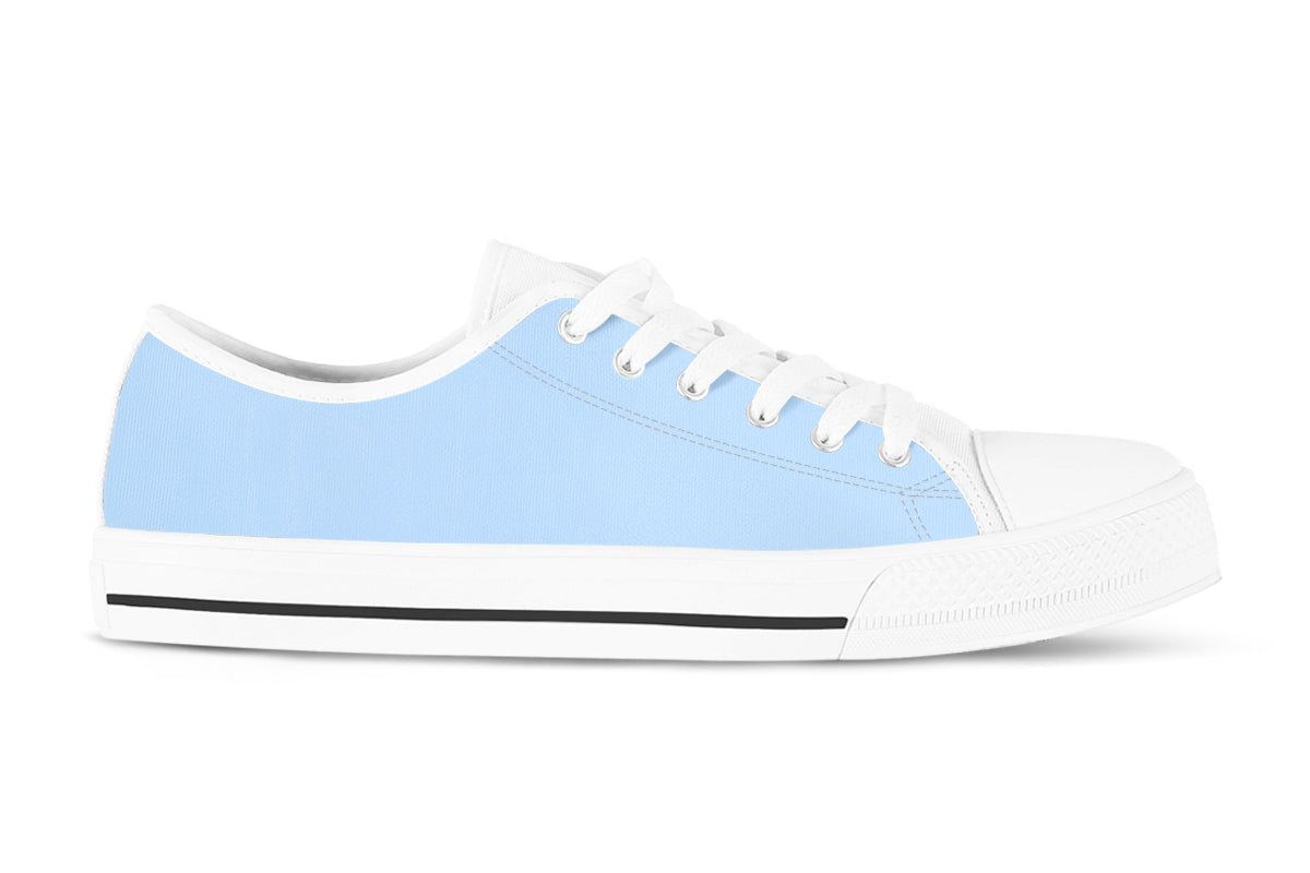 Baby Blue Sneakers: Solid Baby Blue Low Top Sneakers
