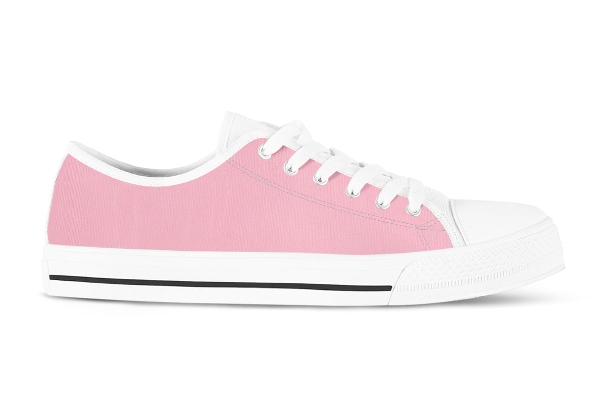 Pink Sneakers: Solid Pink Low Top Sneakers