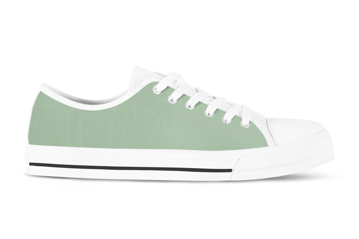 Sage Green Sneakers: Solid Sage Green Low Top Sneakers