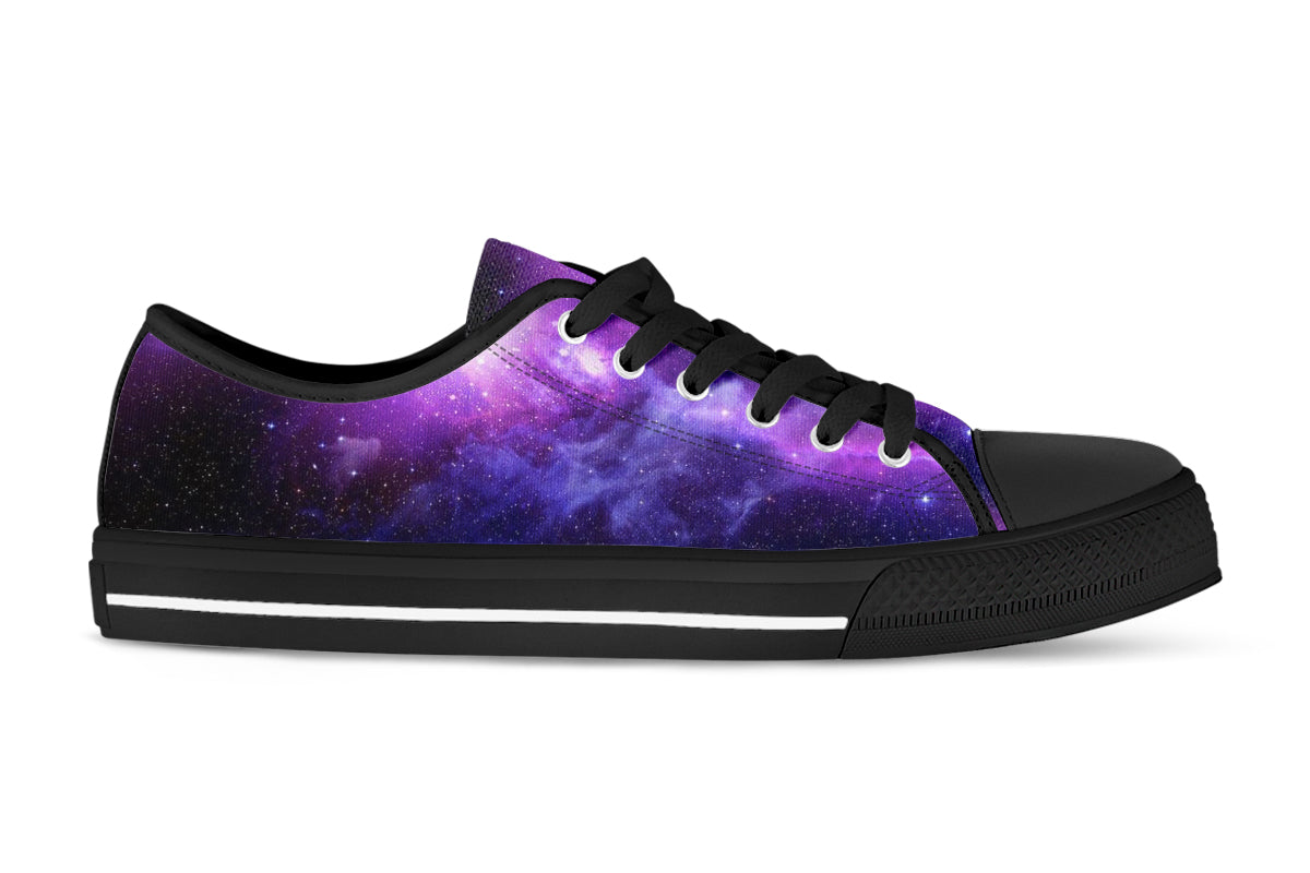 Galaxy Sneakers: Space Illustration Low Top Sneakers