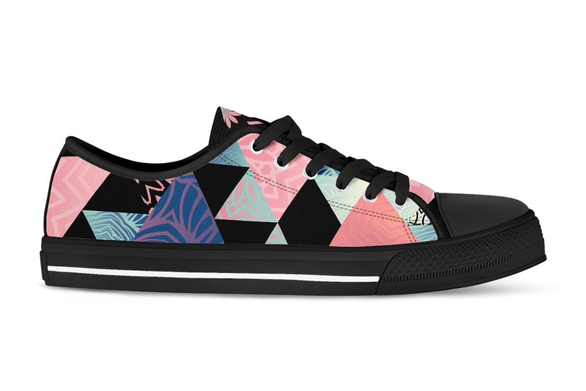 Geometric Sneakers: Triangle Pattern Low Top Sneakers