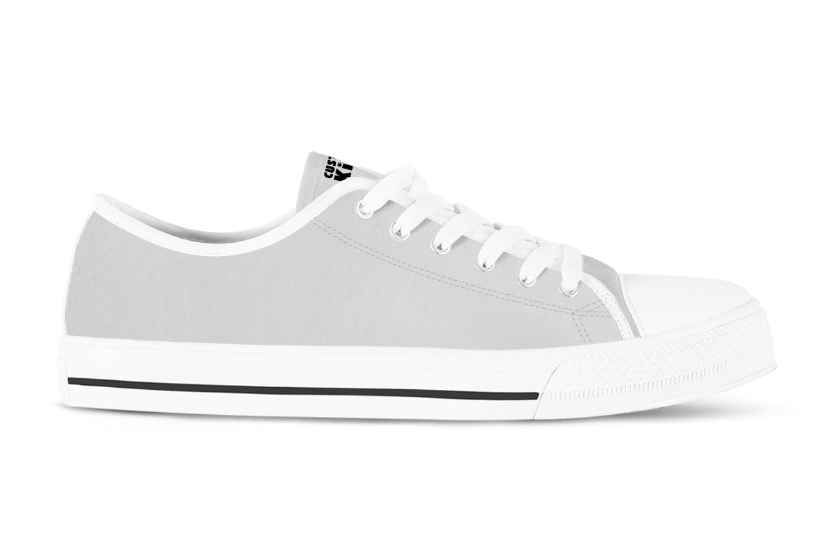 Light Gray Sneakers: Solid Light Gray Low Top Sneakers