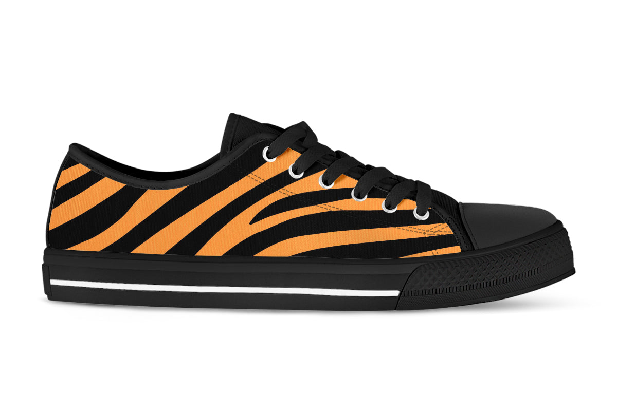 Tiger Sneakers: Tiger Animal Pattern Low Top Sneakers