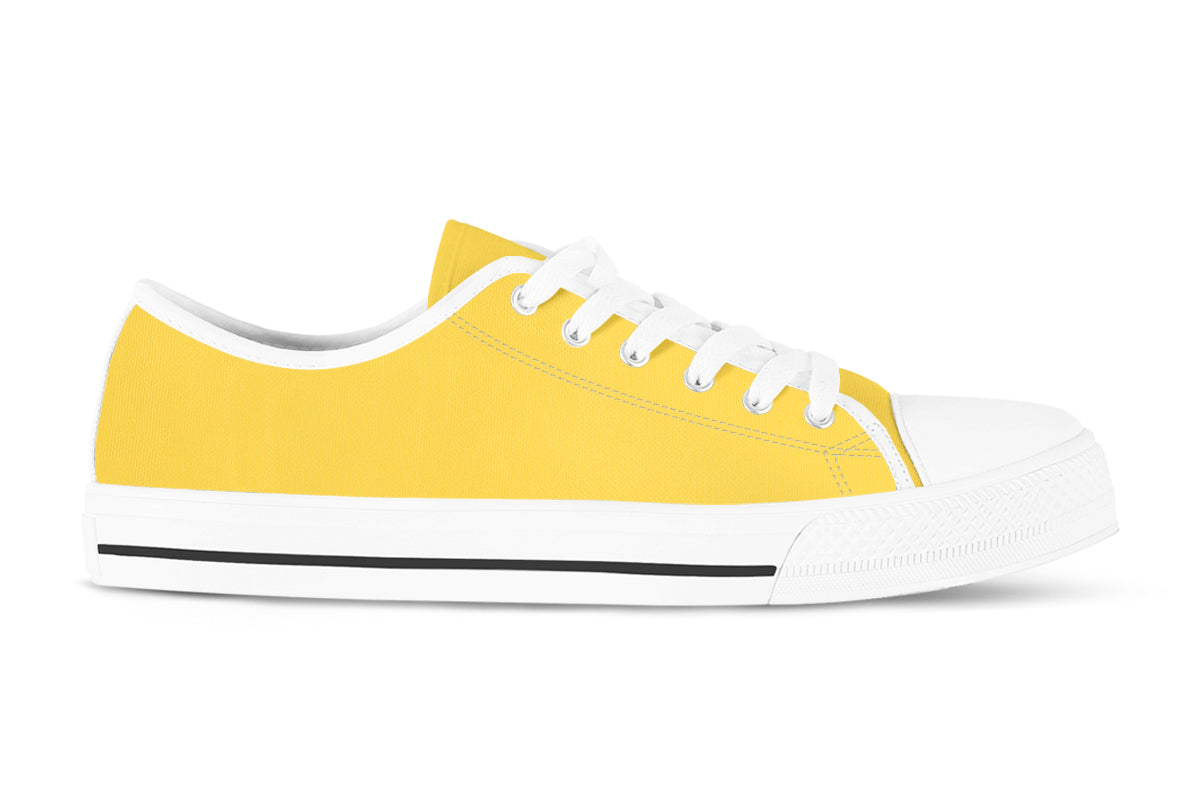 Mustard Sneakers: Solid Mustard Low Top Sneakers