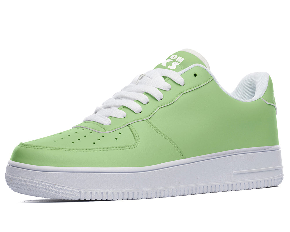 Pistachio Green Sneakers: Solid Pistachio Green Court Sneakers