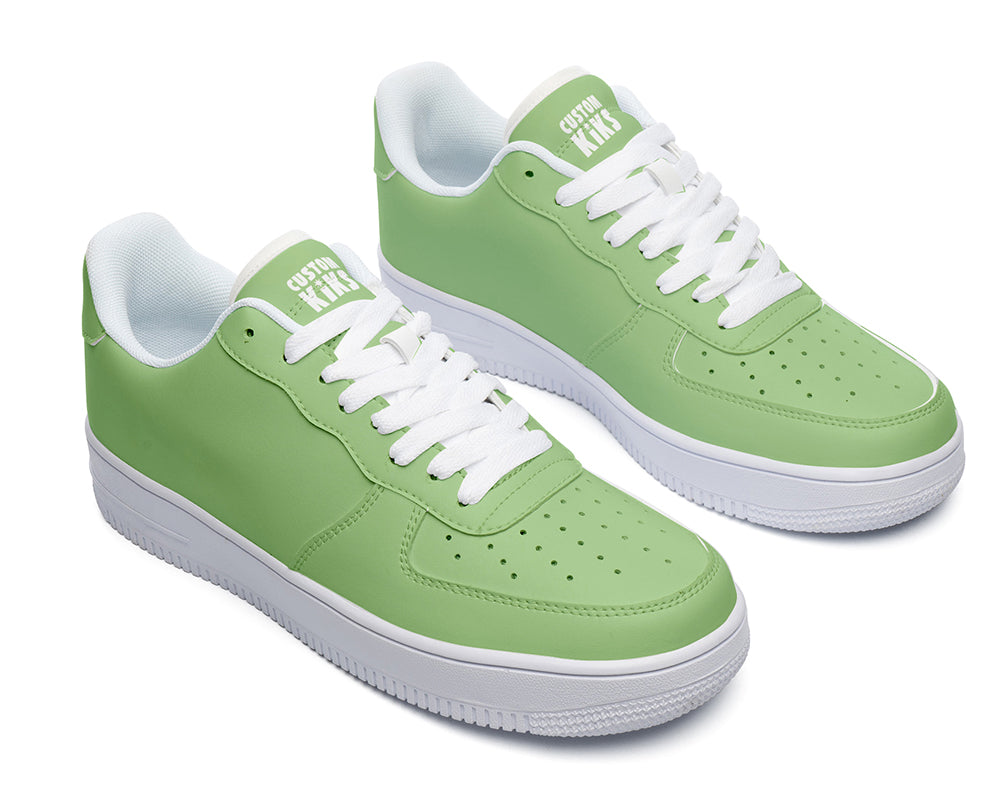 Pistachio Green Sneakers: Solid Pistachio Green Court Sneakers