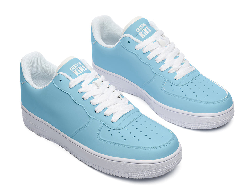 Sky Blue Sneakers: Solid Sky Blue Court Sneakers