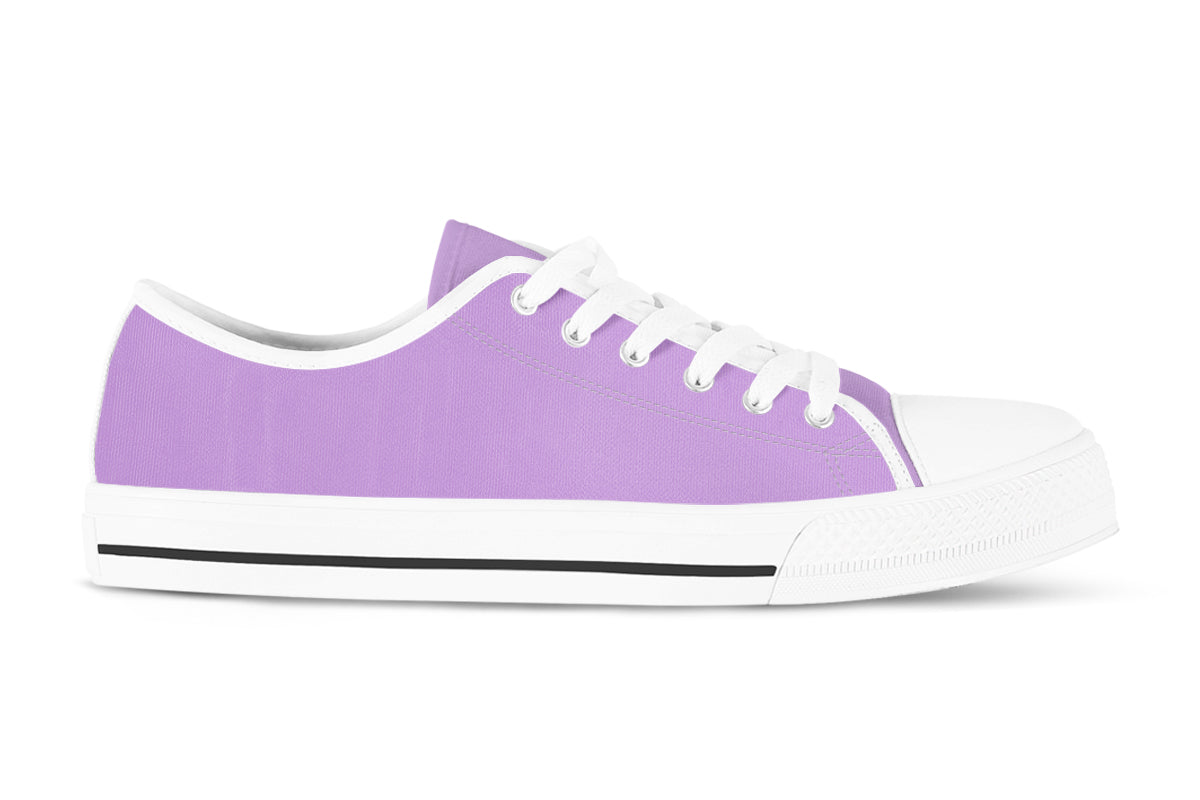 Wisteria Purple Sneakers: Solid Purple Low Top Sneakers
