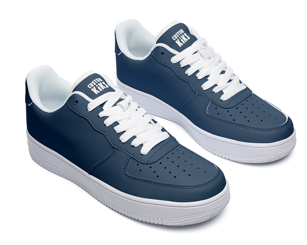 Navy Blue Sneakers: Solid Navy Court Sneakers