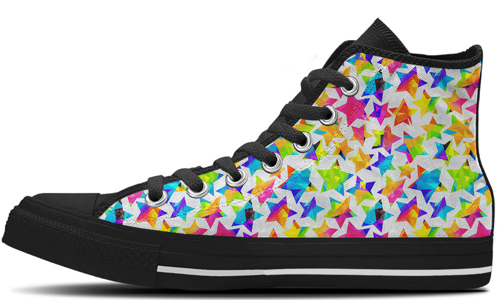 Stars Sneakers: Star Pattern High Top Sneakers