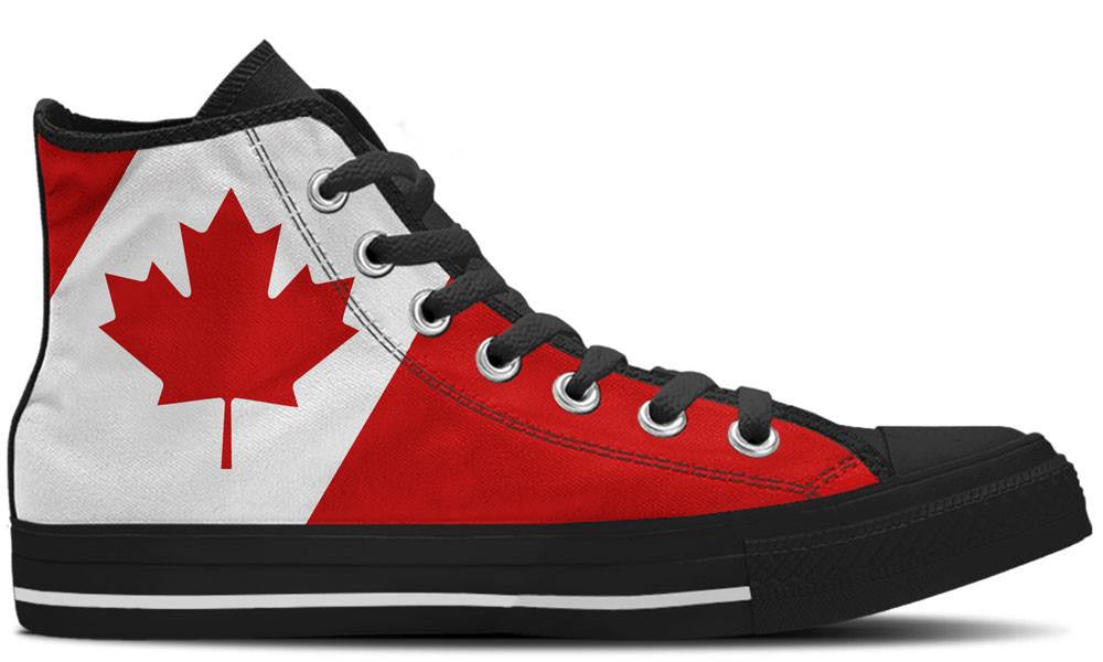 Canadian Flag Sneakers: Canadian Flag Pattern High Top Sneakers