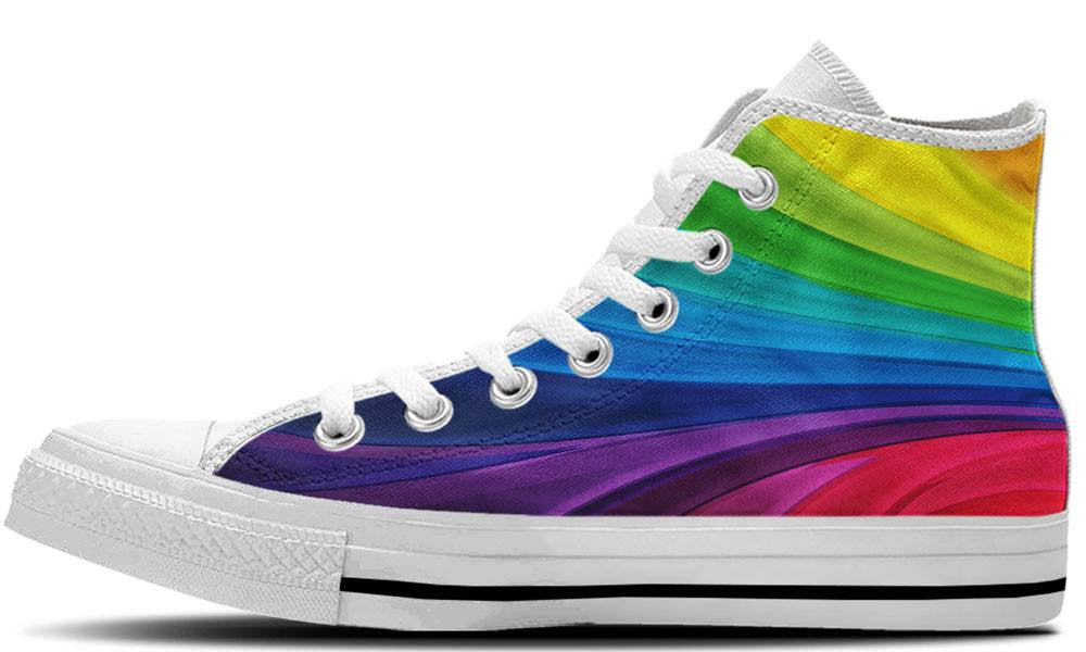 Rainbow illustration high top sneakers