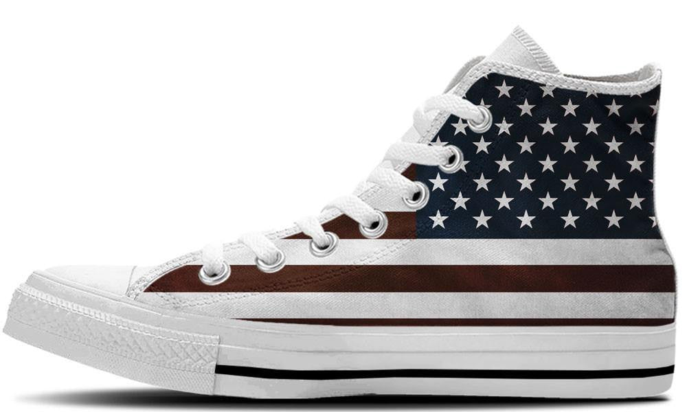 USA Sneakers: American Flag High Top Sneakers