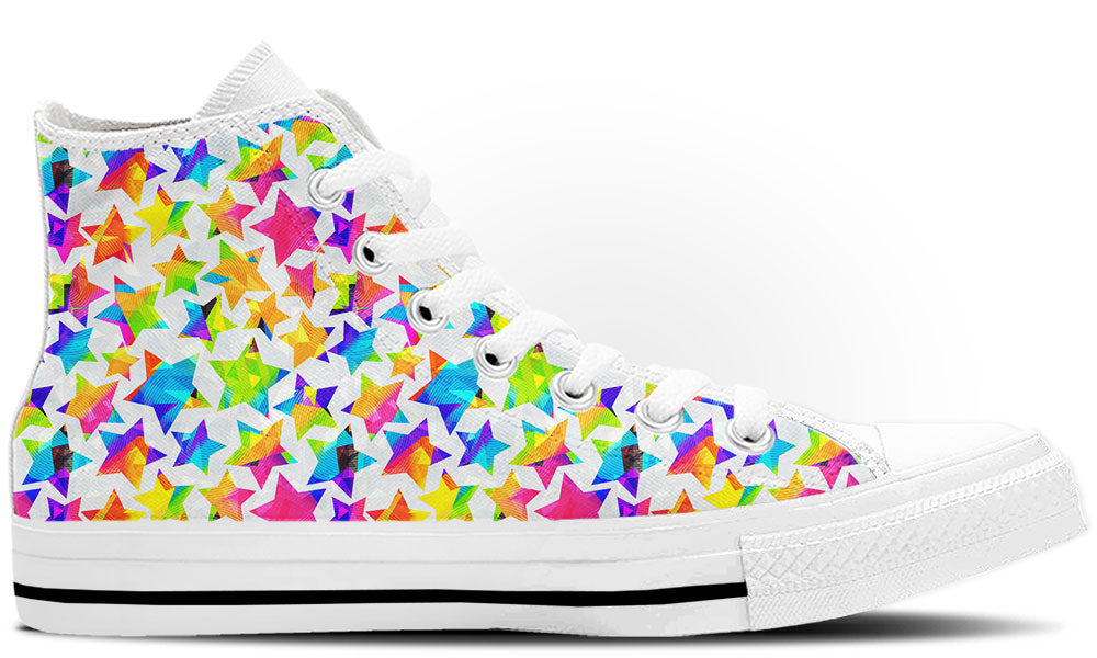 Stars Sneakers: Star Pattern High Top Sneakers