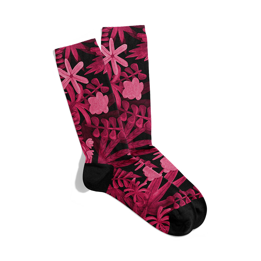 Pink Foliage Socks