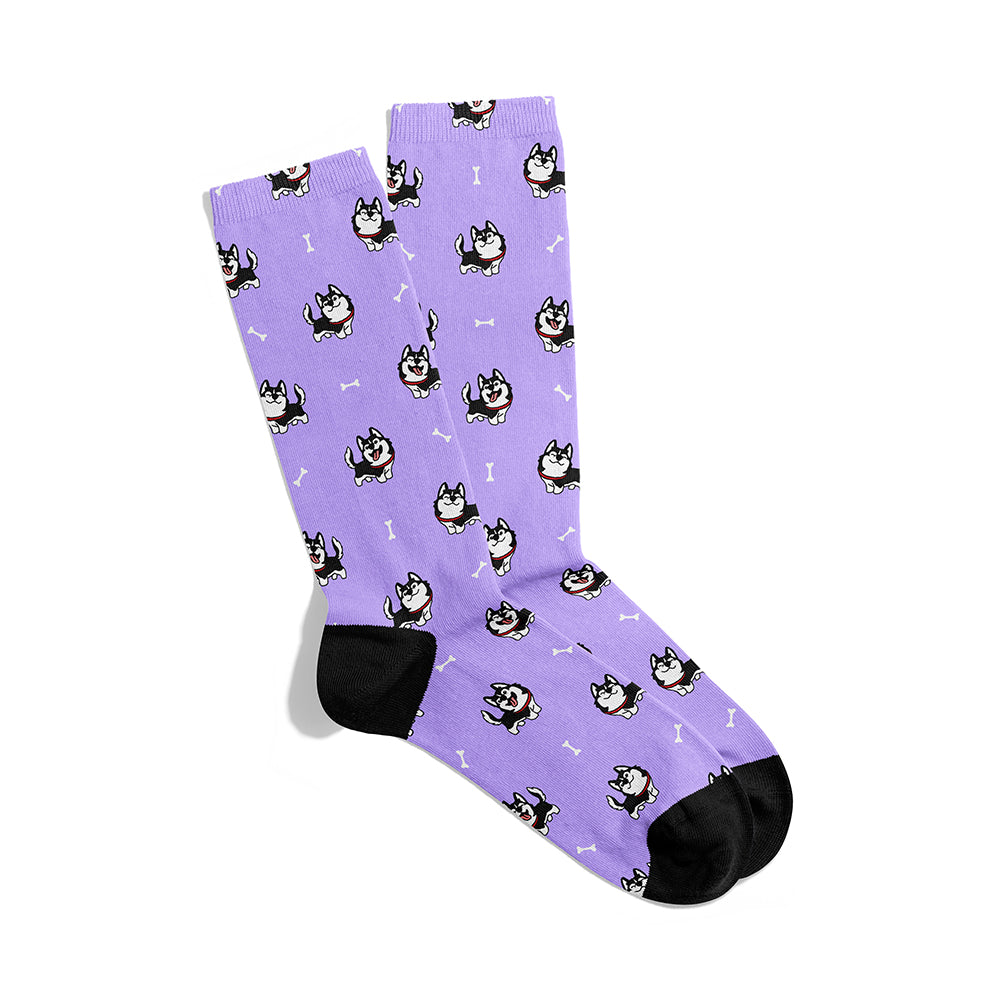 Siberian Husky Doodle Socks