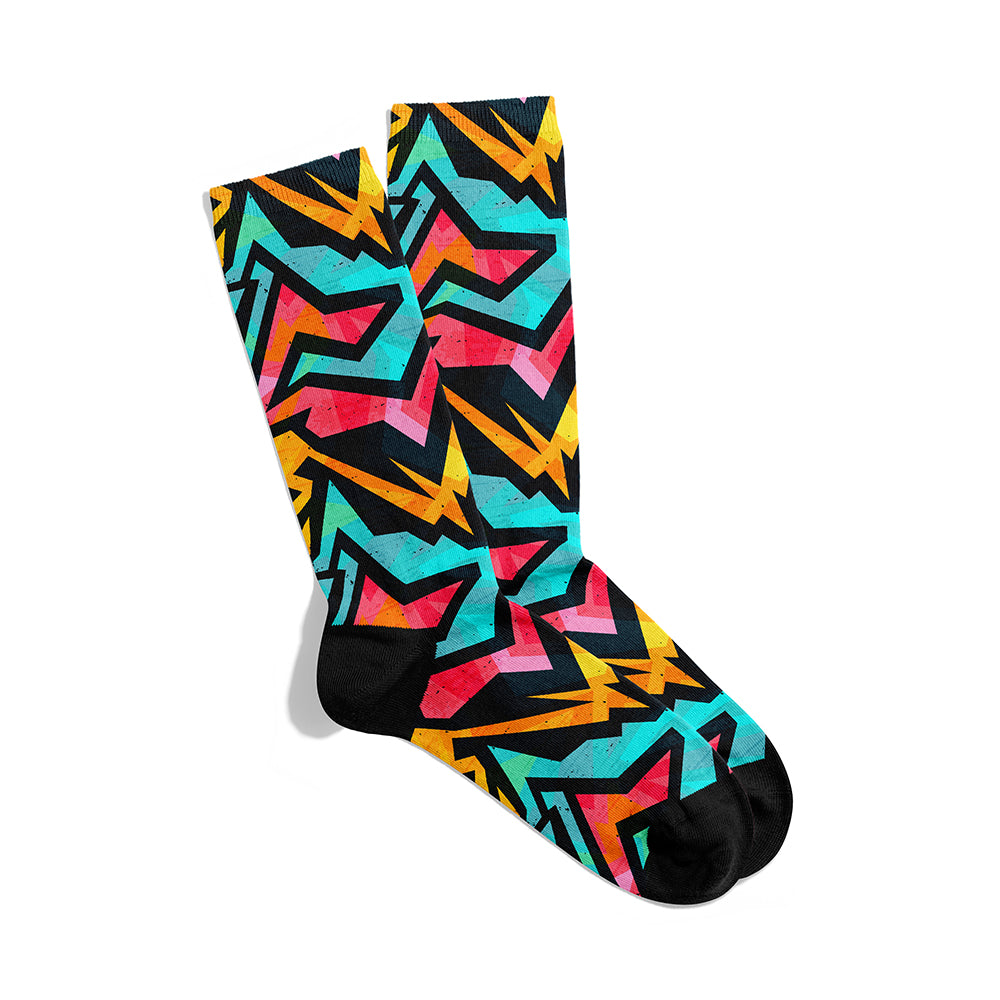 Neon Geometric Socks