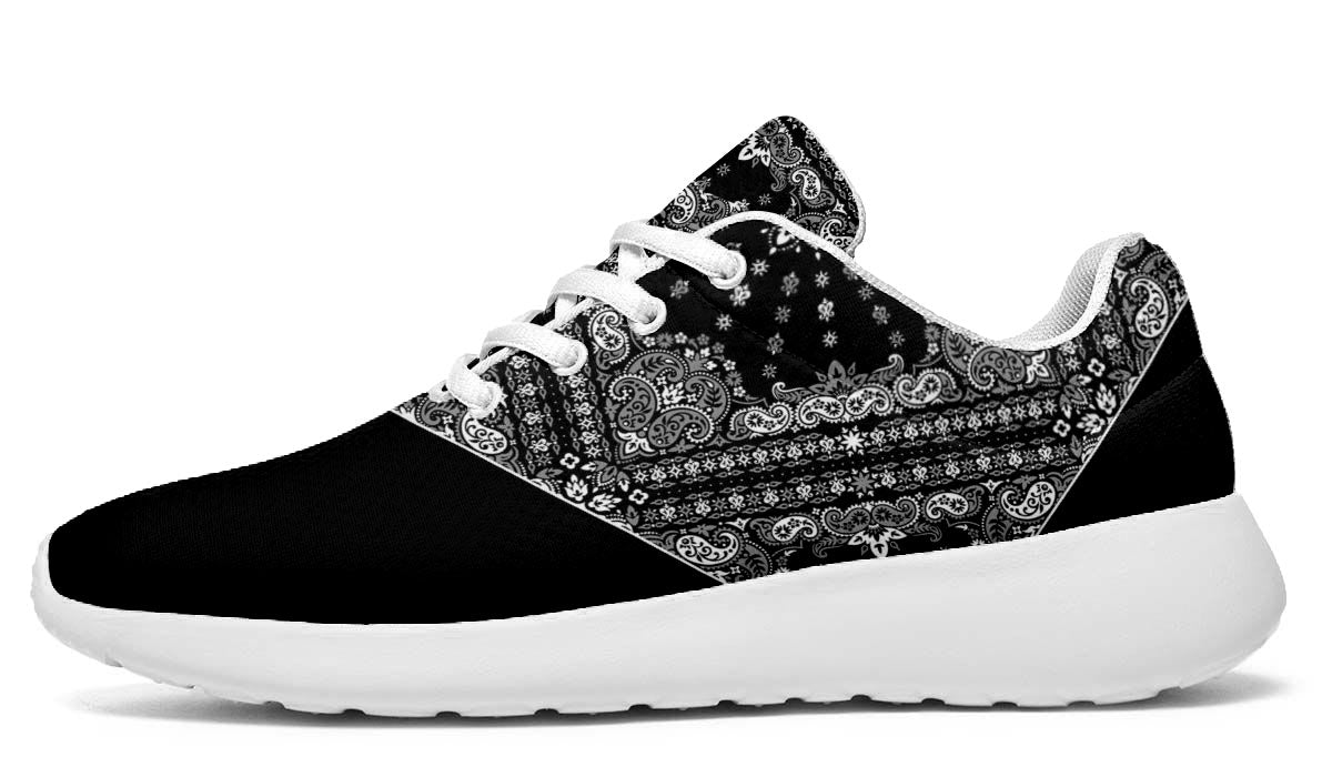 Black Bandana Print Shoes - White Soles
