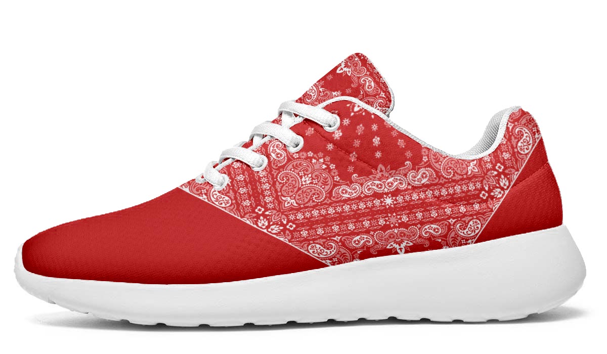 Red Bandana Print Pattern Sneakers