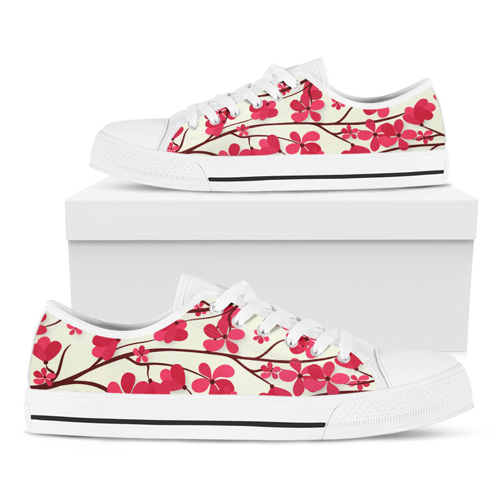 Custom Kiks Low Top Cherry Blossom in black soles